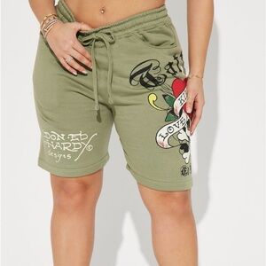 Green Ed Hardy Sweat Shorts Women size M